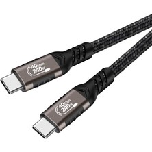QG01 Type-C To Type-C Usb4 Pd Data Kablosu 240W 40GBPS 8K@60Hz 1.2 Metre Siyah