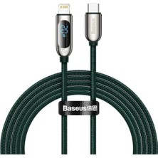 Display Hızlı Şarj Kablosu Type-C To Ip 20W, 2m, Yeşil