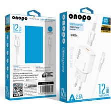 onopo Android Xiaomi Ve Samsung Uyumlu Hızlı Şarj Micro Usb 2.6a Hızlı Şarj Cihazı 12w - X3