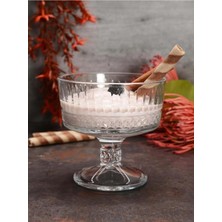 6'lı Orjinal Ayaklı Kristal Tatlı Dondurma Sunum Kase Puding Tabağı