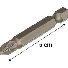 5 Adet 5 cm Ph2 Tornavida Ucu – Manyetik Uçlu, Yüksek Dayanımlı Çelik Bit Seti | Uzun Ömürlü, Profesyonel Kullanıma Uygun, Vidalama Ucu