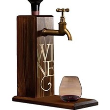 Bk Özel Şarap Baskılı Musluklu Doğal Ahşap Içki Standı, Içki Çeşmesi, Doğum Günü Hediyesi, Ev Hediyesi, Içecek Dispenseri
