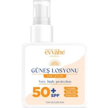 Evvahe Doğal Güneş Losyonu 100 ml E Vitamini ile Tüm Ciltler İçin Yüksek Koruma