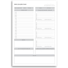 Masaüstü Ders Çalışma Planlayıcı | 60 Yaprak | 17X24 cm | Günlük & Haftalık Program Defteri | Öğrenci Planlama Bloknotu
