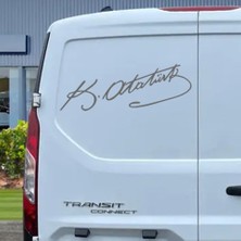 Ermap Araç Motor Laptop Folyo Etiket Sudan Etkilenmez Atatürk Imza Sticker Gri