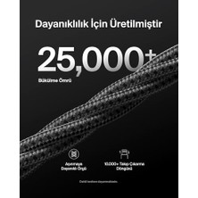 2'li Örgülü Usb-A - Usb-C Kablo, 1,5 M, 15 W, Yumuşak, Esnek ve Hızlı Şarj Kablosu, 17 ve 16 Serisi, Galaxy S25, 10, iPad Pro ve Daha Fazlasıyla Uyumlu, Siyah