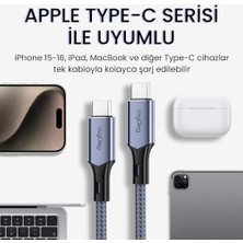Veggieg 100W 5A E-Mark Çipli Pd Type-C To Type-C Hızlı Şarj ve Data Kablosu 2 Metre