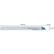 5x Pro Medium-Thick Metal S1237BEF Hassas Panter Testere Bıçağı (Metal Borular ve Profiller, Demir Içermeyen Metaller, Uzunluk 300 Mm, Professional Aksesuar Panter Testere)