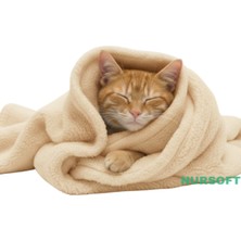Feyza Design Yumuşak Peluş Kedi Battaniyesi 60X80 Cm, Sıcacık ve Rahat Kullanım