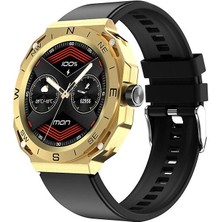 Yollayenilensin SK22 Akıllı Saat – Değişebilir Gold & Siyah Kasa, IP68, 1.43’’ Ekran, Deri + Silikon