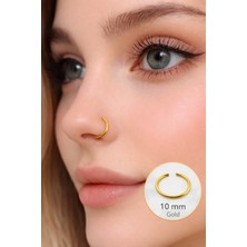 Sacce Scarves & Accessories 10 mm 316 L Çelik Düz Halka Model Hızma Gold Renk