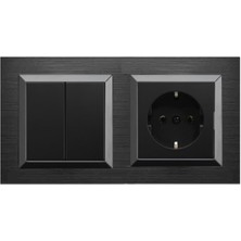 Quantum Siyah 2'li Set Komütatör ve Topraklı Priz Set