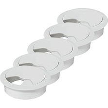 Masa Üstü Kablo Kanalı Deliği Kapağı Beyaz Masa Kapağı 6 cm (5 Adet)