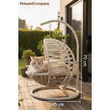 Feyza Design El Örgüsü Kedi Salıncağı ve Hamak, Lüks Tasarım Kedi Evi, Minderli