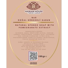 Hamam House Doğal Süngerli Sabun, Tüm Ciltler Için, Nar Kokulu, Doğal Içerikli, Derinlemesine Temizlik ve Bakım