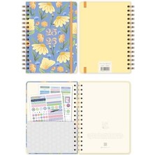 2025-2026 A5 Spiralli 16 Aylık Akademik Ajanda - Çiçekler