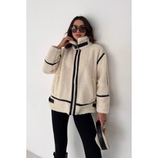 Noa Noa Kadın Siyah Biyeli Peluş Mont – Frost Edge