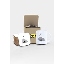 Tembel Koala Tasarımlı Baskılı Kupa Bardak Seti, Eğlenceli Özel Hediye Mug
