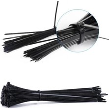 3,6X250 Siyah 25CM Kablo Bağı Plastik Cırt Kelepçe TOPLAYICI-100 Adet