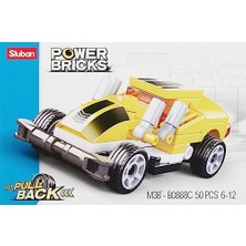 Power Bricks Sarı Spor Araba Yapım Seti, 50 Parça