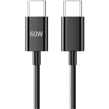 Pdateknoloji 60W Hızlı Şarj ve Data Kablosu Siyah AZ-06AS