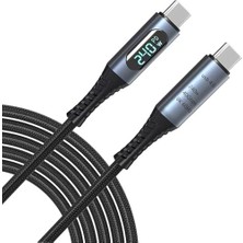 240W USB 4.0 Kablosu, LED Ekranlı, Tunderbolt 40GBPS 8K@60Hz Pd Tip C Kablosu, USB C - USB C Erkek - Erkek Kablo Kablosu Bilgisayar Type-C Laptop Pad Hub Için 1 Metre ZR850