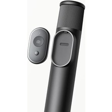 Selfie Çubuğu Mini, Alüminyum, Akıllı Telefon Uyumlu, Siyah, Bluetooth Uzaktan Kumandalı, 155G, 52CM Uzatılabilir, Model 66759
