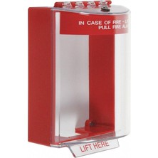 Technology International, Inc. STI-13210FR Stopper®, Yangın Etiketi ve Kablo Giriş Delikleri ile Yüzeye Monte, Iç ve Dış Mekan Polikarbonat Koruyucu Kapak, Acil Durum Butonu Veya