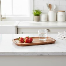 Doğal Akasya Ağacından Sunum Tabağı, Akasya Meze Tabağı, Peynir Sunum Tabağı, Salata Tabağı (25CM*14CM*1.5CM)