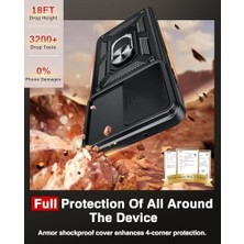 Galaxy A07 Kılıf – 2x Ekran Koruyucu Dahil, Kamera Kapağı, Mıknatıslı Standlı, Darbeye Dayanıklı Askeri Koruma, Siyah