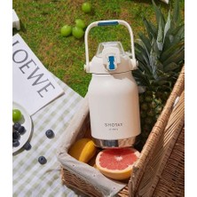 Shotay Çelik Termos Matara Phone Holder 1000ML Beyaz