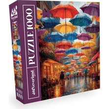 1000 Parça - Raıny Umbrella Street (Yağmurlu Şemsiyeli Sokak)