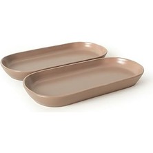 Mat Toprak Noyan Kayık Tabak 2 Adet 26 cm 977