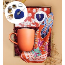 PremiumPort Inci Kolye, Renkli Fular ve Renkli Kupa Hediye Seti, Özel Kutulu Rüya Seti