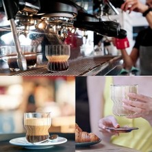 Bombeli Stil Stripe Cam Bardak 2’li Set 310 ml Dayanıklı Borosilikat Kahve ve Sunum Bardağı Pinterest Estetiğinde Çizgili Tasarım, Modern Şeffaf Bardak