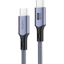 Veggieg USB 4.0 E-Mark 240W 40GBPS Thunderbolt 4 8k 60Hz Type-C Görüntü Hızlı Şarj ve Data Kablosu 50 cm