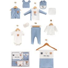 Nexvora Only Bear Nakışlı 10’lu Zıbın Seti Hastane Çıkışı Yenidoğan %100 Pamuk