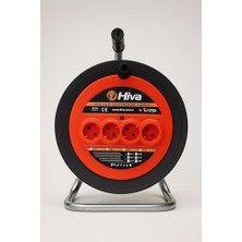 Makaralı Uzatma Kablosu, Kalın Kablo, Dörtlü Priz, Seyyar Kablo Makarası, Iç ve Dış Mekan Kullanım, Dayanıklı Plastik Gövde, Kolay Sarım, Güvenli Güç Bağlantı Kablosu (3x2,5 Mm², 20 M)