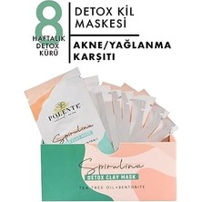 Polente Natural - Spirulina Yosunlu Detoks Kil Maskesi (8 Adet x 8 Ml)