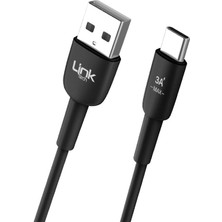 K602 Safe USB - Type-C 3A Data ve Şarj Kablosu 1mt Siyah