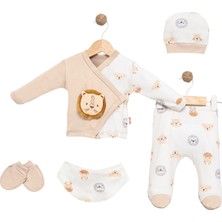 Nexvora Aslan Aksesuarlı Özel Figürlü 5’li Zıbın Takımı 0-3 Ay %100 Pamuk