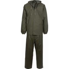 Kant Pvc Fermuarlı Yağmurluk Takım Haki