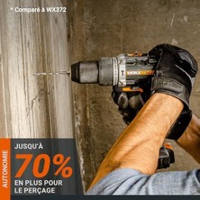 WX352.9 20VOLT Kömürsüz Profesyonel Şarjlı Darbeli Matkap (Akü Dahil Değildir)