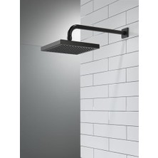 Tek Sprey Yağmur Duş Başlığı Siyah, Yağış Duş Başlığı, Siyah Kare Duş Başlığı, Mat Siyah Yağmur Duş Başlığı, Yağmur Duş Metal Duş Başlığı, Mat Siyah RP50841BL