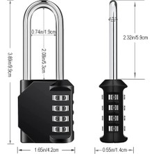 Şifreli Kilitler, 2'li Paket 5.8 cm Uzun Kilit Dili, 4 Haneli Su Geçirmez ve Sağlam Kombinasyon Kilit, Siyah ve Kırmızı, Okul Spor Salonu Dolabı, Bahçe Kapısı ve Çitler Için Ideal Kilit Seti