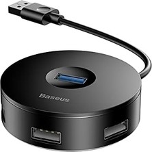Round Box 3 In 1, Çok Fonksiyonlu Bilgisayar/telefon Hub Adaptörü, Siyah, Kablo Uzunluğu: 12 Cm, Bağlantı Sayısı: 3, Bağlantı: USB Type A 3.0'dan - USB Type A 3.0 & USB Type A 2.0,seyahat Boy