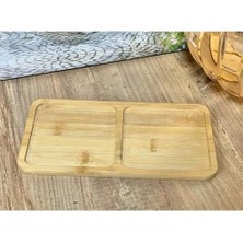 Bambu 2 Bölmeli Yağdanlık ve Sosluk Altlığı - Şık Tasarımlı Doğal Ahşap Stand, Mutfak Tezgahı Için Düzenleyici ve Çok Amaçlı Kullanım