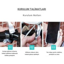 Alüminyum Gidon Sıkıştırmalı Motosiklet Telefon Tutucu Scooter Bisiklet Telefon Tutucu Sarsılmaz