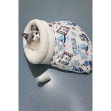 Feyza Design Desenli Kedi ve Köpek Uyku Tulumu Yatak, Rahat ve Konforlu Seçenek