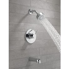 Modern Tek Kulplu Krom Küvet ve Duş Kiti, Tek Püskürtmeli Dokunmatik Temiz Duş Başlıklı Duş Bataryası, Krom T14459-PP (Vana Dahil Değildir)